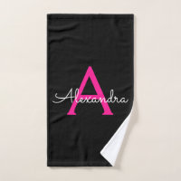 Nombre de monograma de guion femenino rosa calient