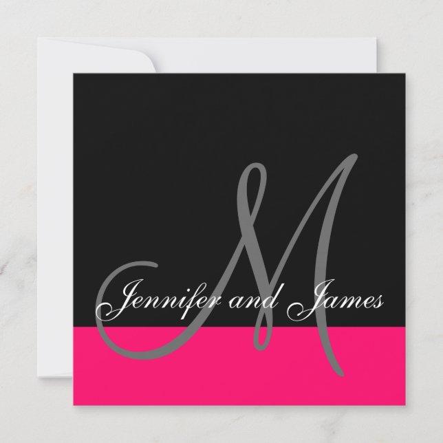 Nombre de monograma de invitación a matrimonio per (Anverso)