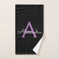 Nombre de monograma de letra script femenina púrpu