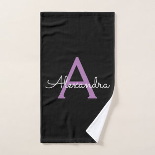 Nombre de monograma de letra script femenina púrpu