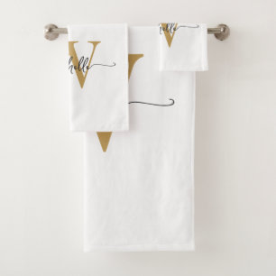 Nombre de monograma de oro blanco con letra cursiv