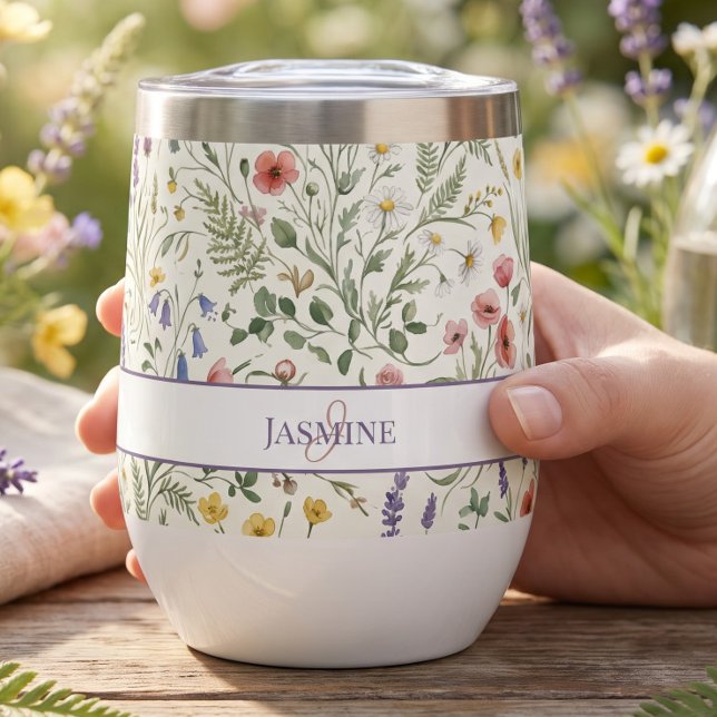 Nombre de monograma floral Boho Lavanda Chic (Subido por el creador)