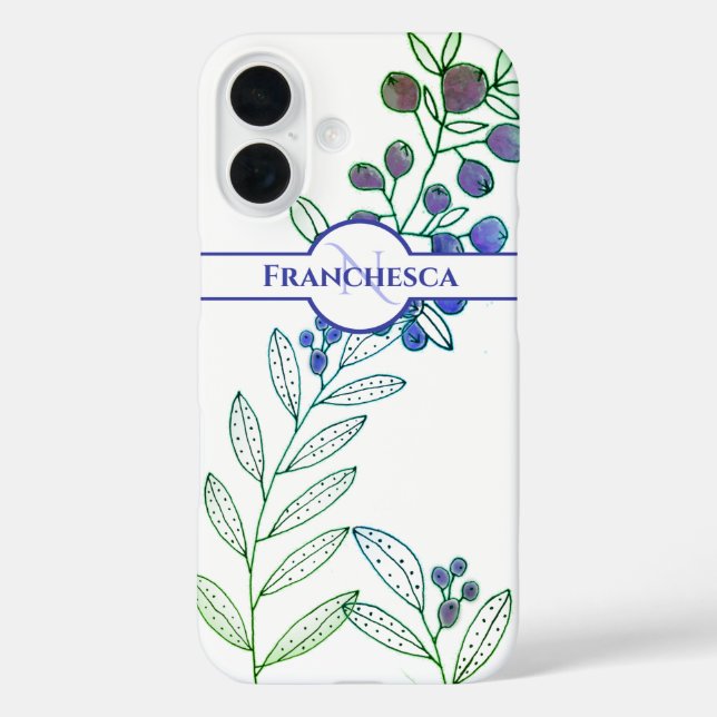 Nombre de monograma personalizado deja Funda de ar (Reverso )