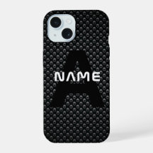 Nombre de monograma personalizado Textura en blanc