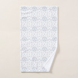 Nombre de monograma repetido Toile Azul Victoriano