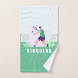 Nombre de niño jugador de tenis Silhouette Green G
