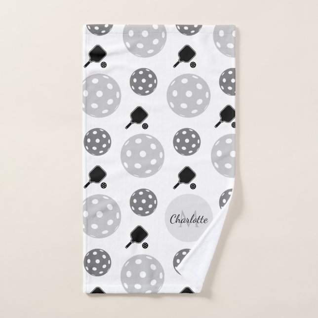 Nombre de niños Monograma de la pelota de albarda  (Toalla de mano)