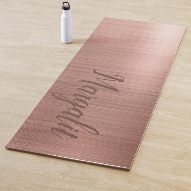 Nombre de oro Rosa Monograma Yoga Mat (In situ)