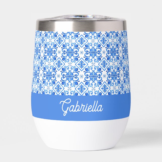 Nombre de patrón de toile francés azul (Frente)