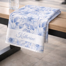 Nombre de patrón floral de acuarela azul moderno p