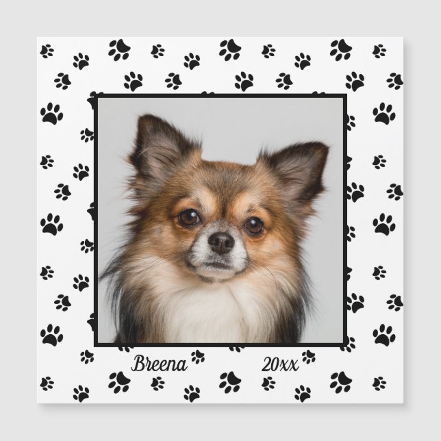 Nombre de perro lindo Año Foto Impresiones de pint (Anverso)