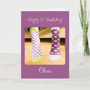 Nombre de personalizable 12º cumpleaños Tarjeta de