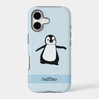 Nombre de pingüino de color azul blanco negro pers