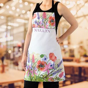 Nombre de regalo Apron flores de delantal floral p