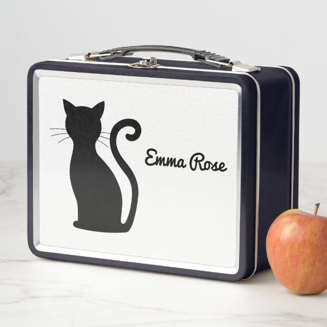 Nombre de silueta de gato negro y blanco (In situ)