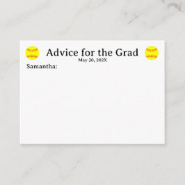 Nombre de Softball Fecha Tarjetas de Consejos de G