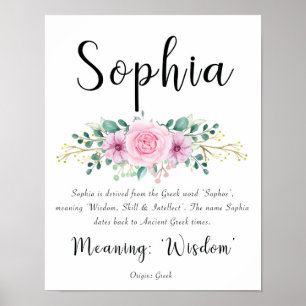 Nombre de Sophia significa impresión con flores ro