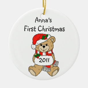 Nombre de su hijo Ornamento de Navidad primero