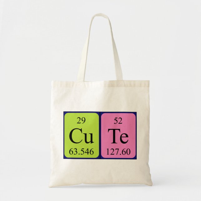 Nombre de tabla periódica de la bolsa (Frente)