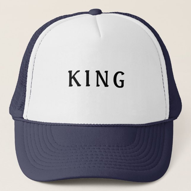 Nombre de texto Rey personalizado Gorras Sombreros (Anverso)