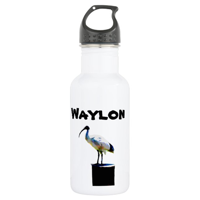 Nombre De Waylon Con Pollo Bin, Botella De Agua (Anverso)