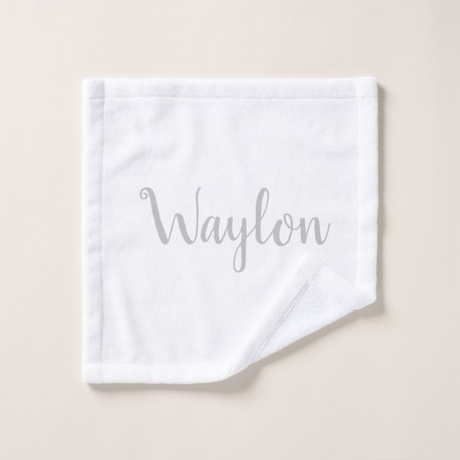 Nombre De Waylon En Gris Claro, (Toallita)