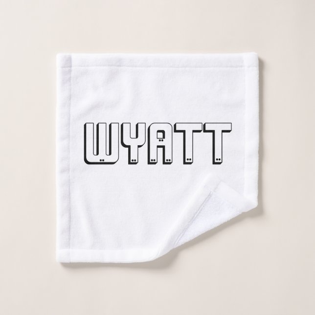 Nombre De Wyatt En Cartas De Bloque, (Toallita)