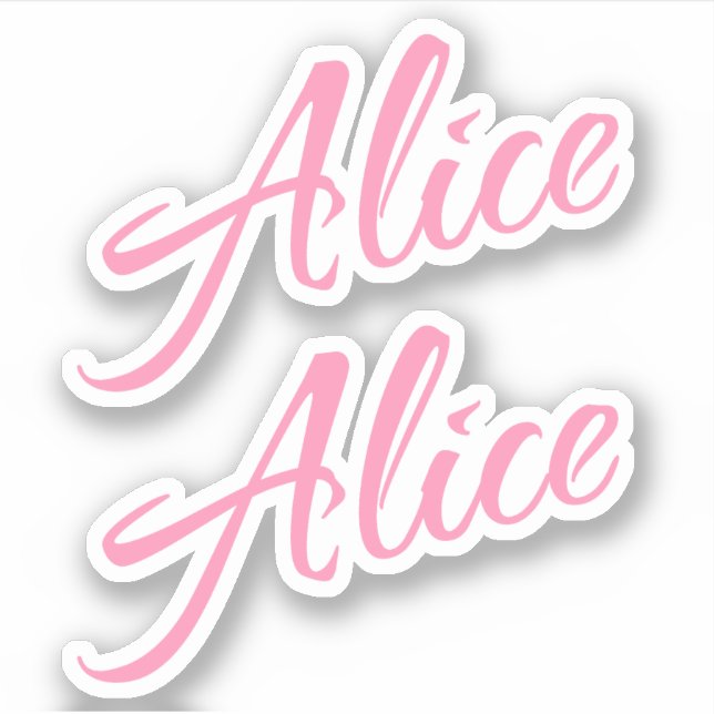 Nombre decorativo de Alice en Pegatina rosa x2 (Anverso)