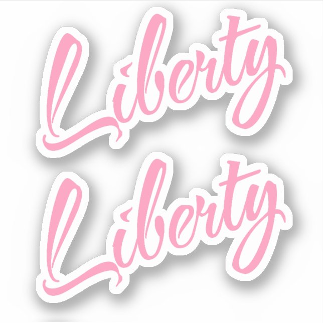 Nombre decorativo de la libertad en Pegatina rosa  (Anverso)