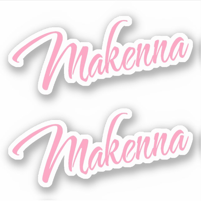 Nombre decorativo de Makenna en Pegatina rosa x2 (Anverso)