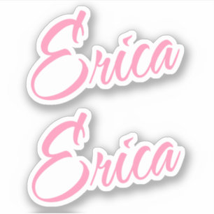 Nombre decorativo Erica en Pegatina rosa x2