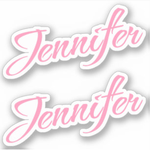Nombre decorativo Jennifer en Pegatina rosa x2