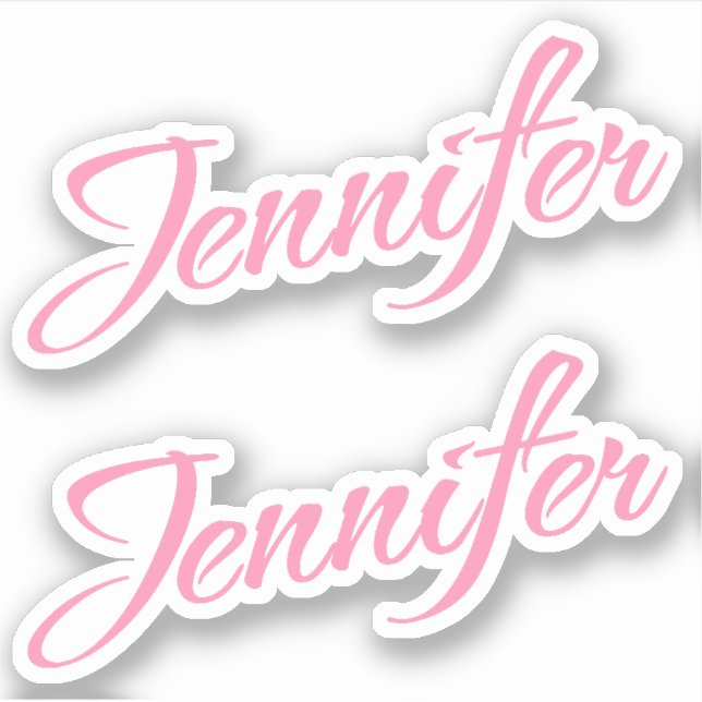 Nombre decorativo Jennifer en Pegatina rosa x2 (Anverso)