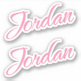 Nombre decorativo jordano en Pegatina rosa x2