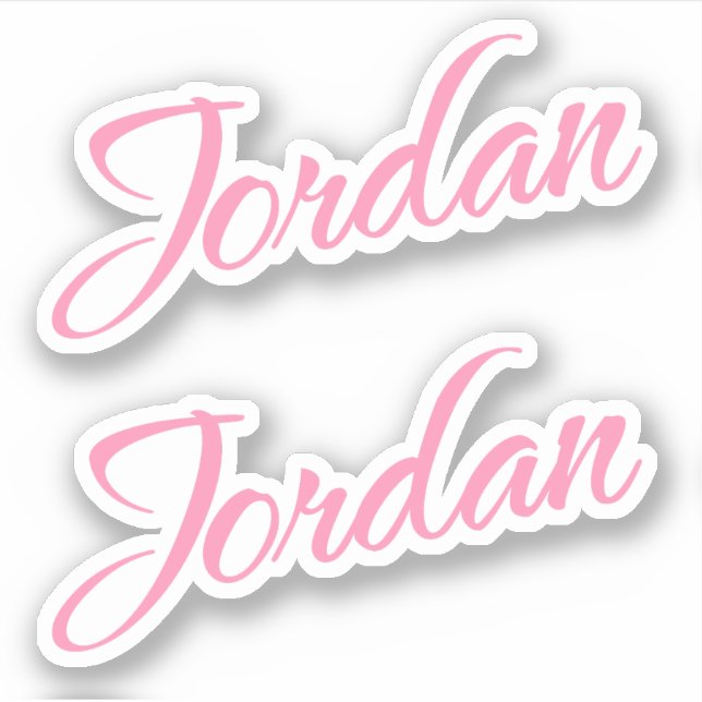 Nombre decorativo jordano en Pegatina rosa x2 (Anverso)