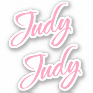 Nombre decorativo judy en Pegatina rosa x2