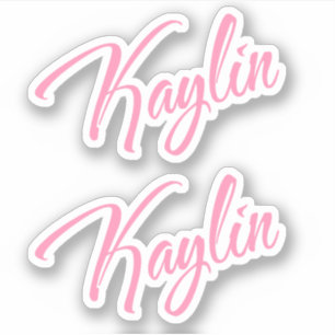 Nombre decorativo kaylin en Pegatina rosa x2