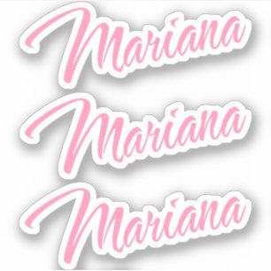 Nombre decorativo mariana en Pegatina rosa x3