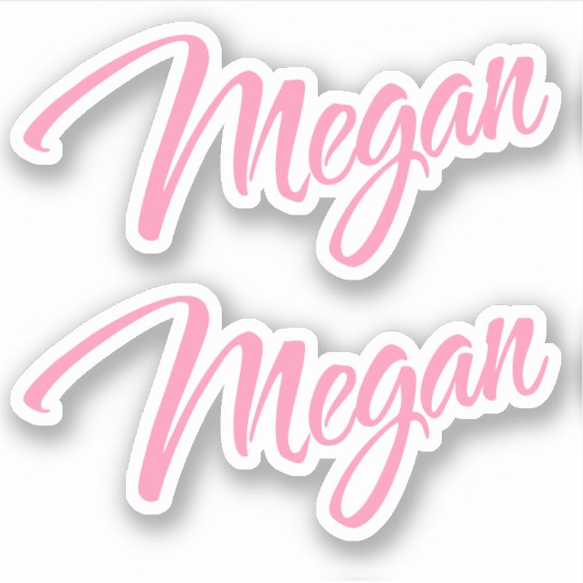 Nombre decorativo megan en Pegatina rosa x2 (Anverso)