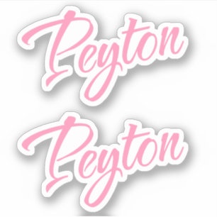 Nombre decorativo Peyton en Pegatina rosa x2