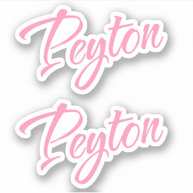Nombre decorativo Peyton en Pegatina rosa x2 (Anverso)