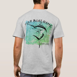 Nombre del barco de la aguja con la camisa de la