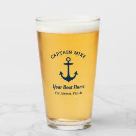 Nombre del barco del capitán del Personalizado azu