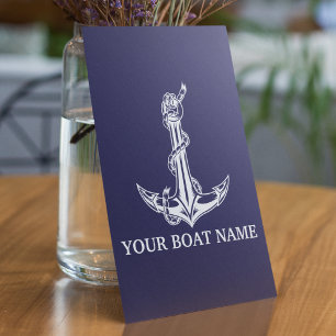 Nombre del barco vintage nautical Anchor Rope