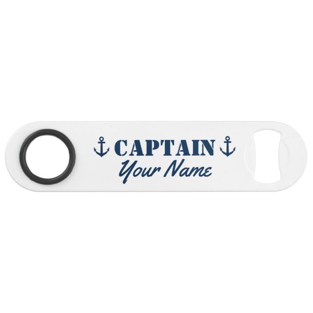 Nombre del capitán del bote personalizado Abridor  (Anverso (Horizontal))