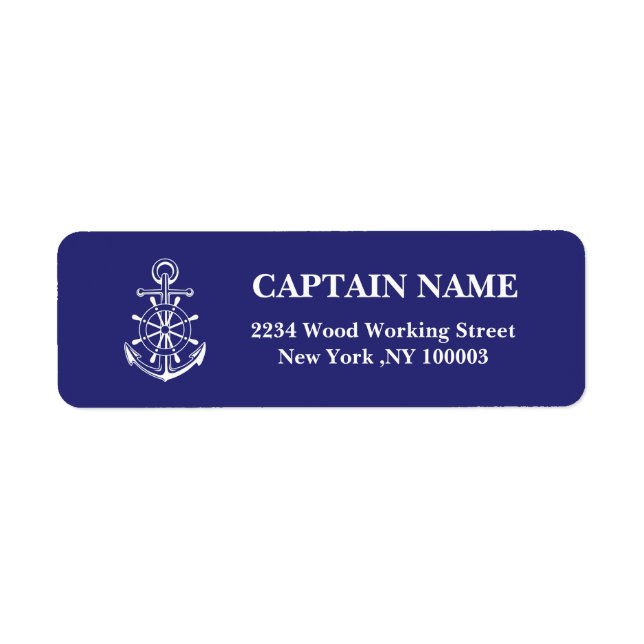Nombre del capitán del personalizado navy Etiqueta (Frente)