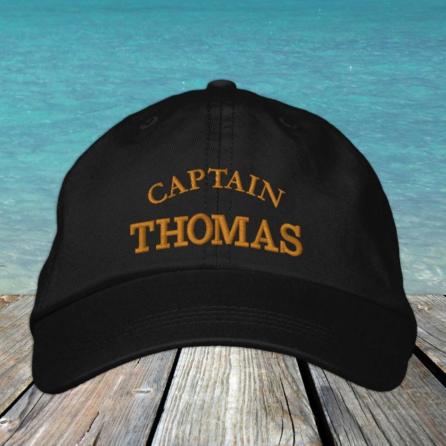 "Nombre" del CAPITÁN gorra de béisbol bordada / or (Subido por el creador)