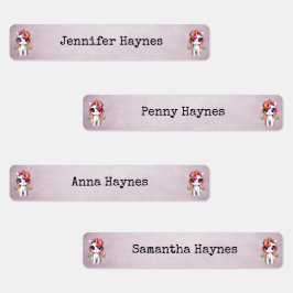 Nombre del chica Etiquetas de ropa de tela de tela