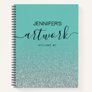 Nombre del cuaderno de bocetos Girly Ombre, Verde