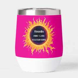 Nombre del eclipse solar total de acuarela rosa ne